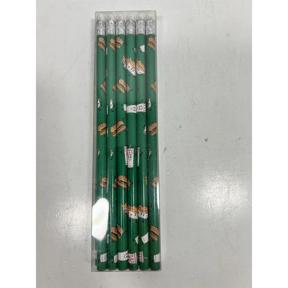 RARE In N Out Green Pencils Case Of 12 Burgers Fries Shake New - Picture 1 of 5